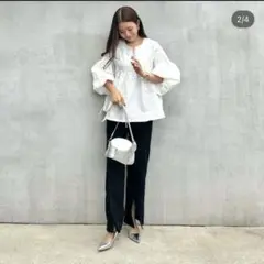 黒スリットパンツ Mサイズ 新品