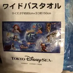 ディズニー ワイドバスタオル 新品未使用15周年ミッキー ラプンツェル アリエル