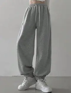 グレー ジョガーパンツ スウェットパンツ
