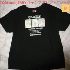 激カワ♥TOMandJERRYトムとジェリー キャンプ プリント半袖Tシャツ　Ｍ