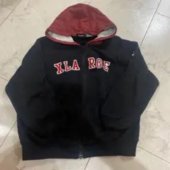 XLARGE フルジップパーカー 黒/赤