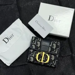 Dior 三つ折り財布 ネイビー/ホワイト