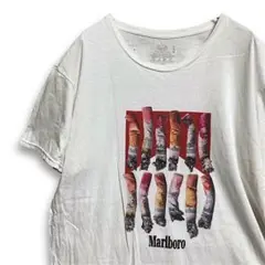 BiBA タバコ Tシャツ 古着 白 マルボロ スモーク 赤マル