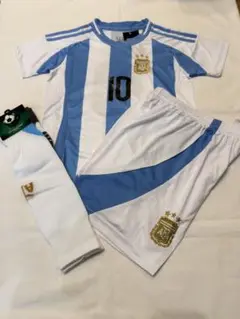 120cm 【アルゼンチン】10番メッシソックス付子供サッカーユニフォームセット