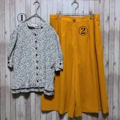 春コーデ⑦　大きいサイズ　トップス【LL】ボトムス【3L】　華やか　合わせ易い