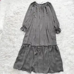 ✨新品タグ付✨CLOTH&CROSS ジョーゼットティアードワンピース グレー
