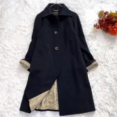 トゥモローランドコレクション カシミヤ100 ロングコート 黒 ステンカラー