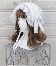 メタモルフォーゼ　レースフリルヘッドドレス　オフ白
