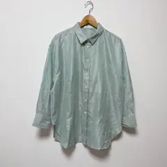 ap retro ストライプビックシャツ オーバーシャツ　グリーン　美品