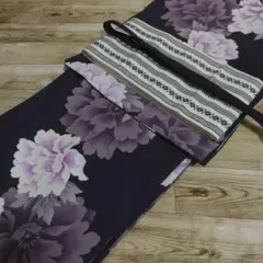 洗える着物 袷 紫系 即決価格 中古美品