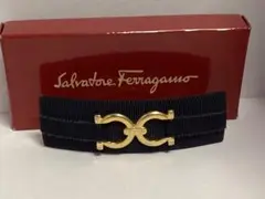 美品フェラガモSalvatore Ferragamo ネイビー ベルト本物