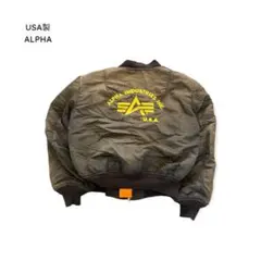 訳あり ALPHA USA製 MA-1 リバーシブル 刺繍プリント サイズL