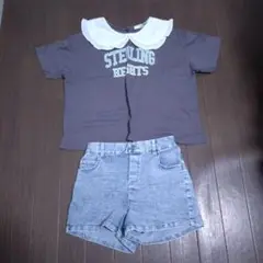 ③新品 COLZA コルザ 襟付きTシャツ L＆デニム ショートパンツ