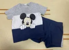 H&M エイチアンドエム　ミッキー　セットアップ　Tシャツ　ボトム