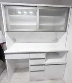 ニトリ リガーレ ホワイト スライド扉 カップボード 160