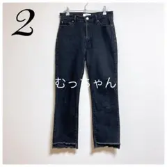 【美品】 Mila owen ミラオーウェン カットオフ 裾前後差 デニムパンツ
