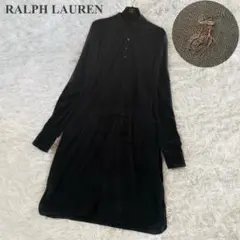 RALPH LAUREN ポロシャツ ワンピース 長袖 M ネイビー
