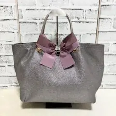 Lecreative? レクリエイティブ リボントートバッグ シルバー