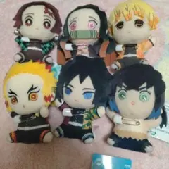 鬼滅の刃 くっつきぬいぐるみバッジ 6点セット