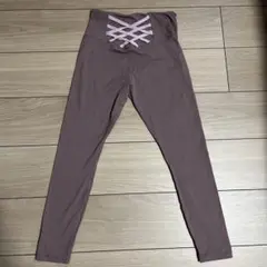 レースアップデザイン ヨガパンツ purple Sサイズ