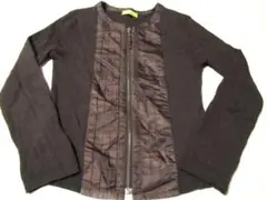 ヒロコビズ　薄手素材　リブ編み　前ファスナー付き　カットソー　９
