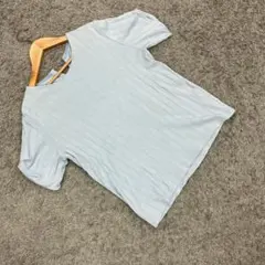 ✨INDTVI✨インディヴィ♡半袖♡リブクルーネックTシャツ♡水色(38)