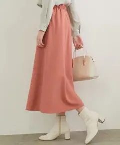 【ROPE PICNIC】プレミアフィール　ミドル丈スカート　ピンク　38
