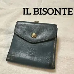 【限定カラー】IL BISONTE イルビゾンテブルー 二つ折り財布オールレザー