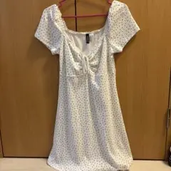 フラワープリント 半袖ミニワンピース　h&m
