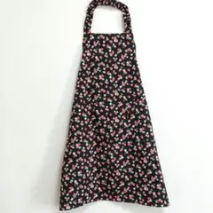 150cm ゴム紐付 キッズエプロン チェリー＆ペリー（黒地）
