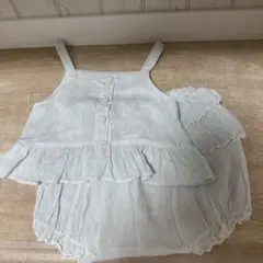 marron セットアップ　水色　ストライプ