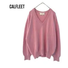 CALFLEETカルフリート　カシミヤ100％ニット　Vネック　ピンク