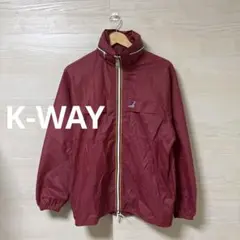 K-WAY★バーガンディ ナイロンジャケット 赤 フランス製 ジップアップ
