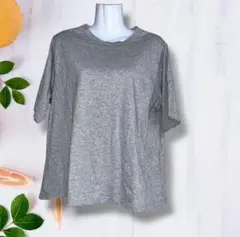 2257　グレー　半袖　Tシャツ　ルーズフィット　レディース　【4L】