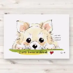 イラスト 原画 ポストカード 絵 【チワワ】157