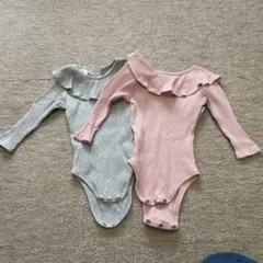 フリル付きロンパース 2色セット