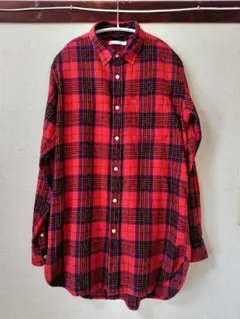 【ブラウニースタンダード】Mサイズ（L）・メンズ長袖ネルシャツ・赤×紺チェック