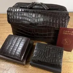 美品 JRA 総額20万 最高峰 クロコダイル セカンドバッグ 財布 名刺入れ