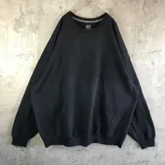 Y4436古着　トレーナー　スウェット　黒　無地　90s Y2K