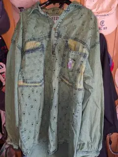 ビンテージgetusedbyelieダメージ加工シャツL