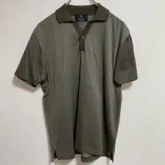 LANVIN ランバン メンズ半袖ポロシャツ　綿100% カーキ　 L