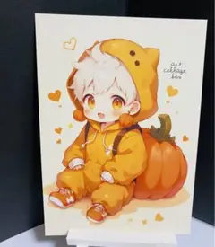 ハロウィン5 おすそ分けファイル　人物ステッカー　男の子　コラージュ素材