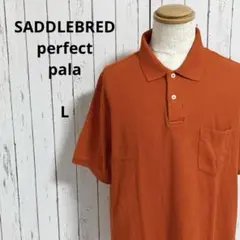 SADDLEBRED☆半袖　ポロシャツ　ハーフボタン　ポケット　L　橙色　メンズ