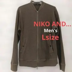 ニコアンド ... カーキ ブルゾン ジャケット ジップアップ メンズ Lサイズ
