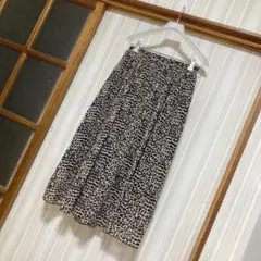 ハドソンハニー ヒョウ柄 プリーツ 膝下 スカート