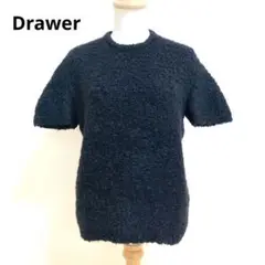 美品✨Drawer ドゥロワー アルパカ混 ブラック ニット ウール 黒