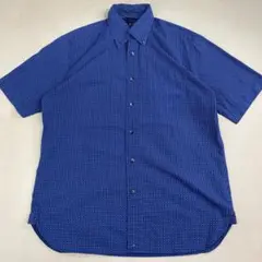 トミーヒルフィガー 半袖シャツ ネイビー チェック ボタンダウン