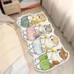 ネコ柄ラグマット　インテリア　洗える　かわいい　部屋　玄関　バスルーム　キュート