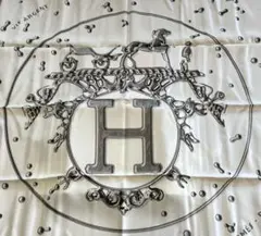【希少！美品！】HERMES エルメス　カレ45 銀の雫　ブルー シルバー 希少！美品！】HERMES エルメス カレ45 銀の雫 ブルー シルバー
