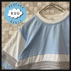 アメリカ古着 アディダワンポイント刺繍Tシャツ 水色 ライトブルー